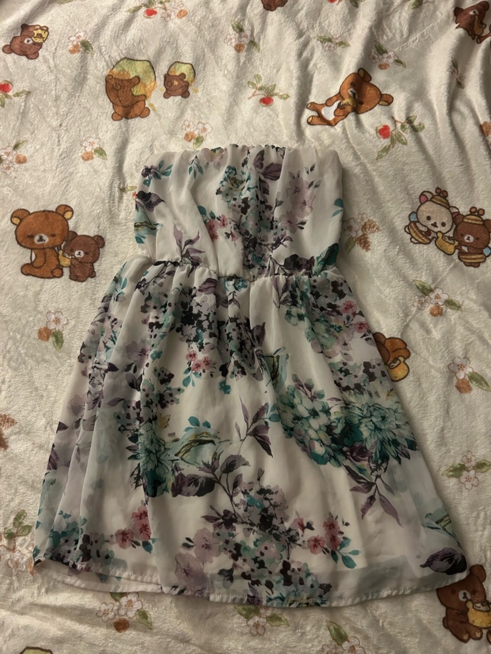 Strapless floral dress